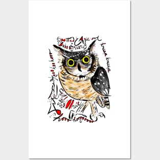 Spotted Eagle Owl, Bubo africanus, Gevlekte Ooruil Posters and Art